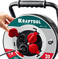 Силовой удлинитель на стальной катушке KRAFTOOL HEAVY DUTY 4.0, КГ 3х2.5 30м 4000Вт IP44