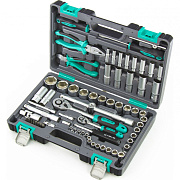 Набор инструментов, 1/2", 1/4", CrV, пластиковый кейс 69 предм.// Stels