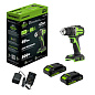 Дрель-шуруповерт акк. Greenworks DD560, 24V, б/щет, 30/60 Нм, 13мм, Anti-kickback, 2х2Ач,ЗУ, кор