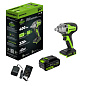 Гайковерт ударный акк. Greenworks GD24IW400, 24V,б/щет,1/2'', 400Нм,1х4Ач,ЗУ,кор (3802907CUB)