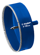 Алмазная коронка ЗУБР АГК d 100 мм (центр. сверло, трехгр. хвост, Р60)