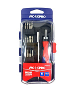 Отвертка трещоточная в наборе 18 предметов WP200516 WORKPRO