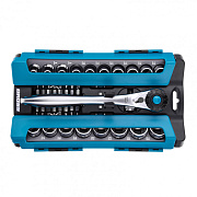 Набор торцевых головок, трещотка 120 зубьев, 36 предметов, 1/2" CrV Gross