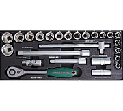 Набор головок торцевых 1/2"DR, 10-32 мм, 25 предметов Jonnesway