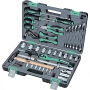 Набор инструмента, 1/2", Cr-V, S2, усиленный кейс, 58 предм.// Stels