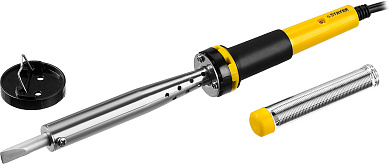 Электропаяльник STAYER 80Вт, клин, в наборе припой+подставка, 2К рукоятка, PROTerm