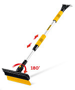 Щетка-сметка автомобильная телескопическая, поворотная, со скребком и водосгоном, 980-1450мм STAYER