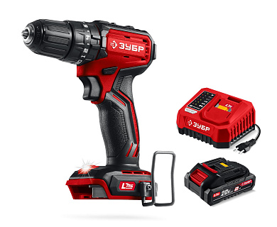 Бесщеточная ударная дрель-шуруповерт ЗУБР 20 В, 45 Н·м, 1 АКБ LMS (2 А·ч)