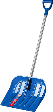 Ударопрочная снеговая лопата ковш 46см ЗУБР АНГАРА из морозостойкого поликарбоната, алюм черенок