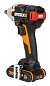 Гайковерт аккумуляторный WORX WX272, 20В, бесщеточный, 2Ач x2, кейс