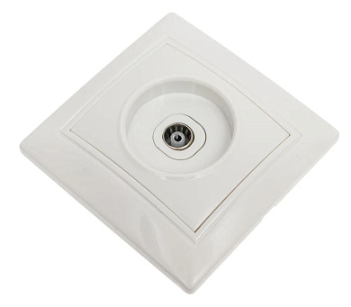 Розетка телевизионная 1-местная 75Ом  5-862МГц белая Венера