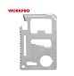 Инструмент карманный 11в1 WP382013 69*45мм нержавеющая сталь WORKPRO