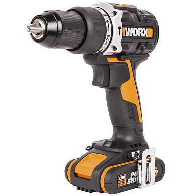 Дрель-шуруповерт ударная аккумуляторная WORX WX352, 60Нм, 20В, бесщеточная, 2Ач x2, ЗУ 2А, кейс