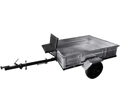 Телега ТПМ 8-471 "Forza" (кузов оц.разборный, уз сид. 500кг. разъем.дышло, съемн. тормоз, колеса4*10