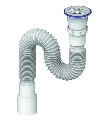 Сифон гофрированный 800мм с прикручивающимся выпуском 1 1/2 д.40