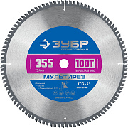 Диск пильный по алюминию ЗУБР Мультирез 355х25.4мм 100Т