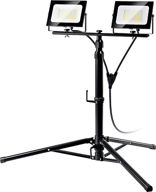 Светодиодные прожекторы на штативе ЗУБР ПСК 50х2, 2 х 50 Вт, 6500 К, IP 65, 1.6 м