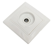 Розетка телевизионная 1-местная 75Ом  5-862МГц белая Венера