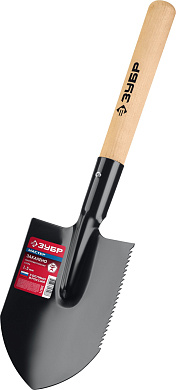 ЗУБР МАСТЕР, 210х154х550мм, полотно 1.5мм, закалено, дерев. черенок высш. сорт, туристическая лопата