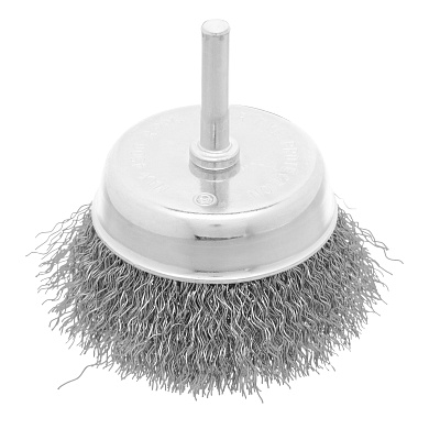 Щетка для дрели, 75 мм, "чашка" со шпилькой, витая проволока 0,3 мм Сибртех