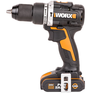 Дрель-шуруповерт ударная аккумуляторная WORX WX352.9, 60 Нм, 20В, бесщеточная, без АКБ и ЗУ