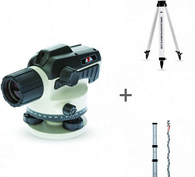 КОМПЛЕКТ Нивелир ADA Ruber-X32 + Рейка ADA STAFF 3 + Штатив на винтах ADA Light S