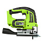 Лобзик акк. Greenworks GD24JS120, 24V, б/щет, 120 мм, 0-3500/мин, 4-ст.маятник, алю.подошва,LED,1х2А