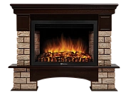 Портал Firelight Forte Wood 30 камень коричневый, шпон темный дуб