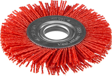 Щетка дисковая для УШМ, нейлоновая проволока с абразивным покрытием, 100х22мм ЗУБР