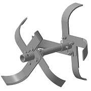 Фреза-культиватор вал 30 мм. D375 мм. шир. раб. части 375 мм. 4 ряда + 2 вала разборная в коробке