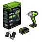 Гайковерт ударный акк. Greenworks GD24IW400, 24V,б/щет,1/2'', 400Нм,1х5Ач,ЗУ,кор (3802907CUG)