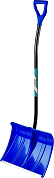 Снеговая лопата СИБИН ЛПА-500, ширина 500 мм, пластиковая, с алюминиевой планкой, эргономичный алюминиевый черенок, V-ручка