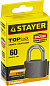 Замок STAYER ″STANDARD″ навесной, металлический корпус, закаленная дужка, 63 мм