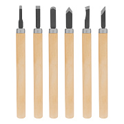 Набор резцов по дереву, деревянные рукоятки, 6 шт. Sparta