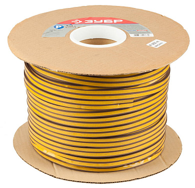 Уплотнитель ЗУБР резиновый самоклеящийся профиль ″P″, коричневый, 250м