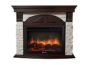 Портал Firelight Torre 30S камень белый, шпон темный дуб