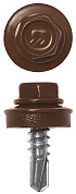 Саморезы СКМ кровельные, RAL 8017 шоколадно-коричневый, 25 х 5.5 мм, 1 800 шт, для металлических конструкций, ЗУБР Профессионал