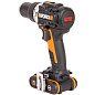 Дрель-шуруповерт ударная аккумуляторная WORX WX352.1, 60Нм, 20В, бесщеточная, 4Ач x2, ЗУ 2А, кейс