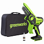 Цепная мини пила аккумуляторная Greenworks G24MCS10, 24V, 10см, c 1хАКБ 4Ач и ЗУ (2008207UB)