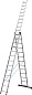 Трехсекционная лестница СИБИН, 13 ступеней, со стабилизатором, алюминиевая