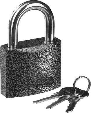 Замок STAYER ″STANDARD″ навесной, металлический корпус, закаленная дужка, 63 мм