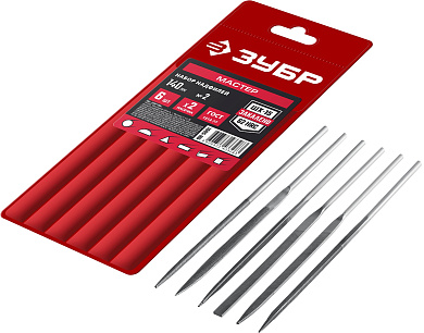 Набор надфилей в чехле ЗУБР 6 шт, 140 мм, Мастер (1605-H6)