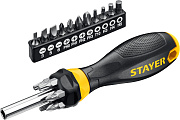 Отвертка-битодержатель с насадками STAYER Hercules-B18, 18 предм.