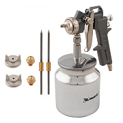 Краскораспылитель пневмат. с нижним бачком V=0,75 л + сопла диаметром 1.2, 1.5 и 1.8 мм// Matrix