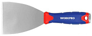 Шпатель жесткий  из нержавеющей стали 80мм WP321015 //WORKPRO