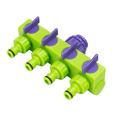 Разветвитель четырёхканальный 1/2"-3/4", регулируемый// Palisad