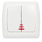 Выключатель Онега TDM с/у 2кл  с подсвет 10A белый SQ1805-0005*