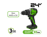 Дрель-шуруповерт аккумуляторная Greenworks, 24V, 90 Нм, бесщеточная, без АКБ и ЗУ, арт. 3707507