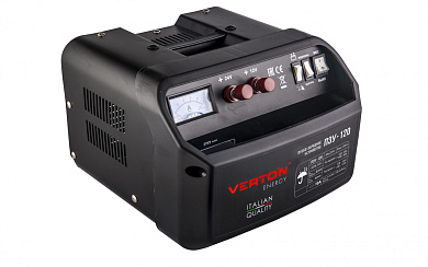Пуско-зарядное устройство VERTON Energy ПЗУ- 120 (230/50В/Гц,12/24В,емк20-400Ач,ток зар/зап.40А/120)