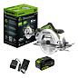 Дисковая пила акк. Greenworks GD24CS, 24V,б/щет,185х20мм, 4500 об/мин, рез 63мм,1х5Ач,ЗУ